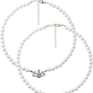 2PCS Pearl Necklace Set, Artificial Pearl Necklace.